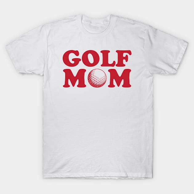 Golf Mom Red T-Shirt by College Mascot Designs